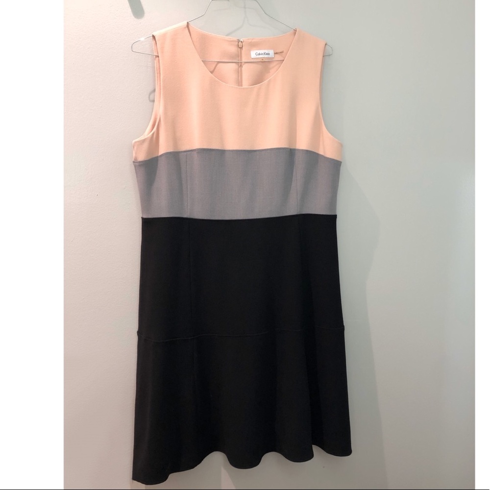 Calvin Klein Plus Size black pink dress